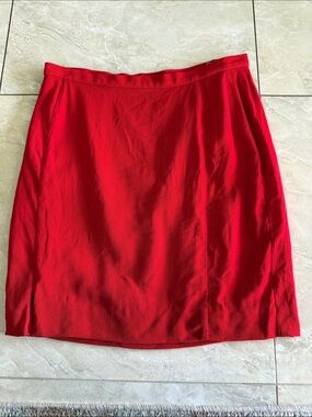Thierry Mugler Vibrant Red Pencil Skirt